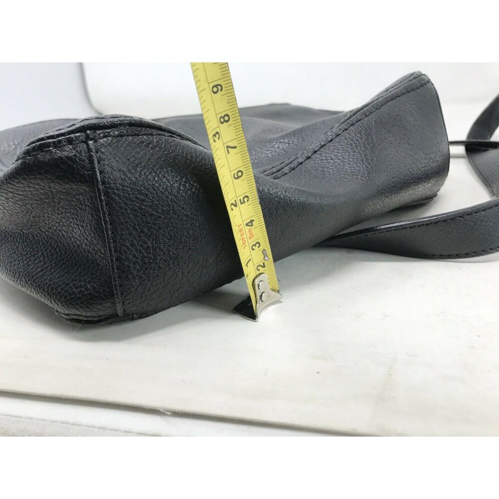 LIZ CLAIBORNE Black Faux Leather Crossbody Bag w Large Front Buckle - Picture 12 of 12
